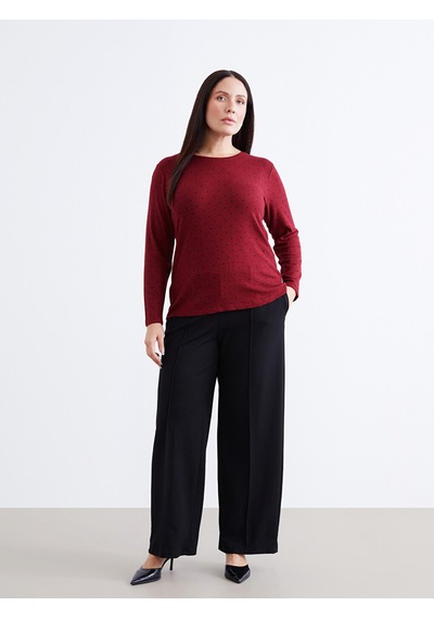 Lcw Everyday Bordo Bisiklet Yaka Puantiyeli Kadın Body