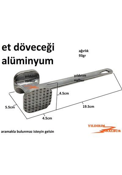 Et Dövme Pirzola Büftek Dövme Aparatı Alüminyum Ekonomik