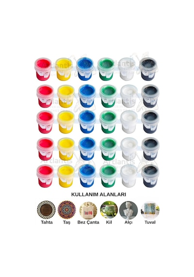 Akrilik Boya 3 Ml 6 Renk 5 Paket Mini Küçük Akrilik Boya Taş Ahşap Seramik Tuval Alçı Tuval Etkinlik Boyama Sanatsal Çok Renkli
