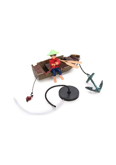 Kayıklı Balıkçı Çocuk Hareketli Akvaryum Dekoru 12 Cm