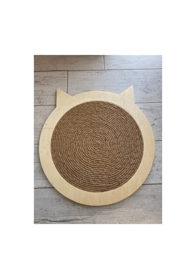 Kedi Tırmalama Tahtası Yuvarlak Kedi Kulak Tasarımlı 40 Cm Bej