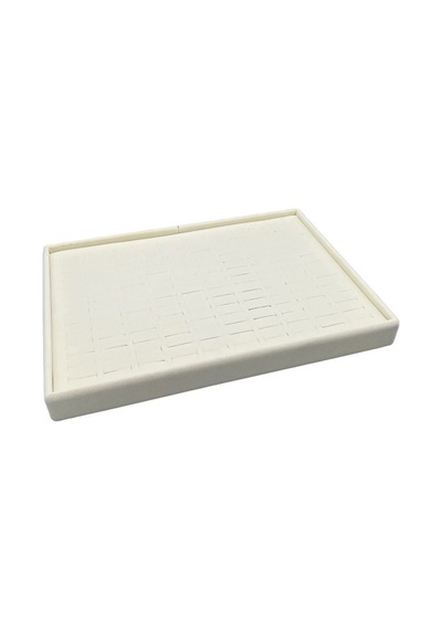 Yerli Üretim Süet Kumaş Krem Renk Batırmalı 34-24 Cm Çekmece Içi Yüzük Tabla Stand Çok Renkli