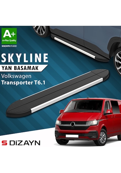 S-dizayn Vw Transporter T6.1 Kısa Şase Skyline Aluminyum Yan Basamak 213 Cm 2019-2024 A+ Kalite