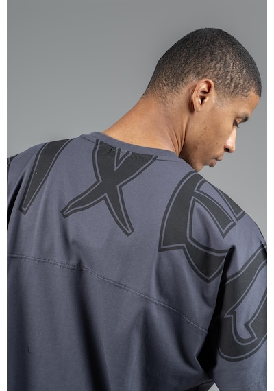 Maraton Sportswear Oversize Erkek Bisiklet Yaka Kısa Kol Basic Antrasit T-shirt 23246-antrasit