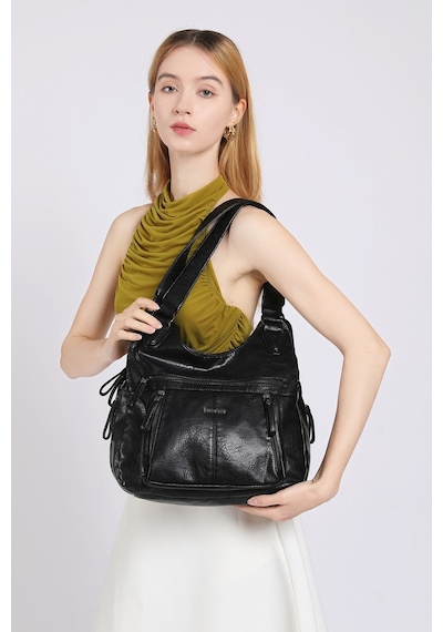 Smart Bags Kadın Günlük Orta Boy Omuz Çantası Yumuşak Tasarım Çok Cepli 1861-7 Vizon