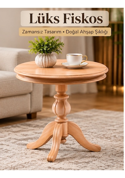 Arkhenx 5921 Lüks Fiskos Cilasız Ham + Çay Sehpası +yan Sehpa+ Servis Sehpası+dekoratif Sehpa Bzs1