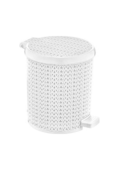 Örgü Desen Pedallı Plastik Çöp Kovası 15 Litre