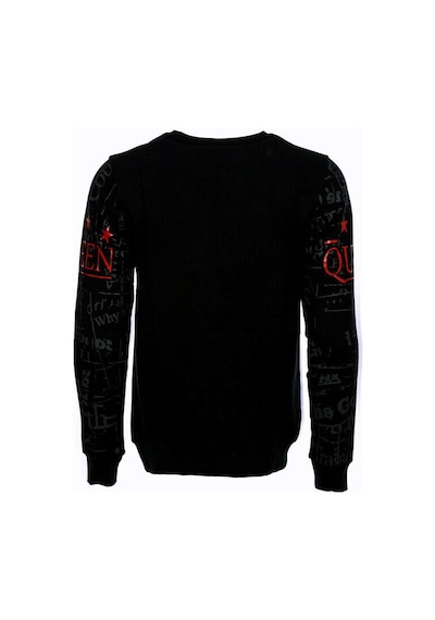 Wessi Siyah Taşlı Ve Desenli Sweatshirt Siyah