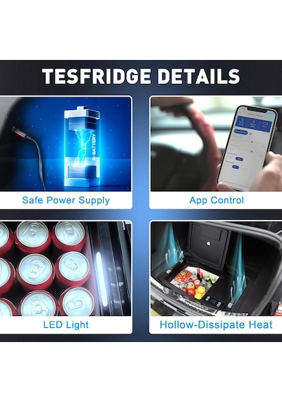 T35 12/24volt 33litre Tesla Model Y İle Uyumlu Kompresörlü Outdoor Oto Buzdolabı