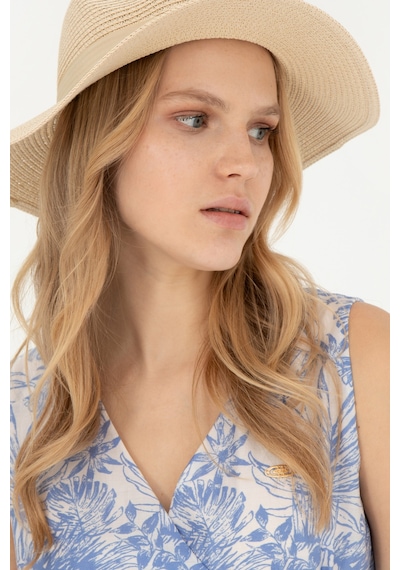 U.S. Polo Assn. Kadın Mavi V Yaka Dokuma Elbise 50281046-VR036