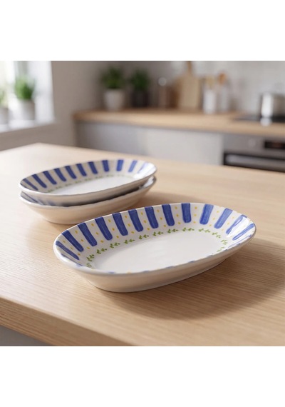 Güral Kayısı 15 Cm 3lü Porselen Kayık Tabak Seti Diğer
