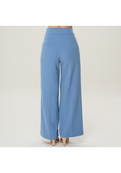 Deryam Tekstil Geniş Paça Kadın Pantolon Mavi