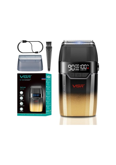 Şarjlı Tıraş Makinesi V-308 - Çift Titanyum Folyo 9000 Rpm 150 Dakika - Sarı