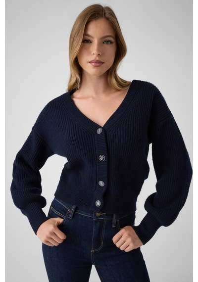 Guess Faith Kadın Yün Karışımlı Hırka W6br28z1410 Lacivert