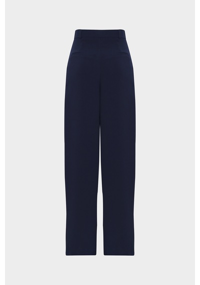 Açelyaokcu Premium Lowry Wide Leg Palazzo Dokuma Pantolon Lacivert