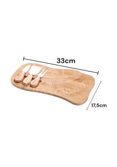 Bambu 4 Parça Peynir Sunum Tahtası Seti 33cm Bmb43 Sarı