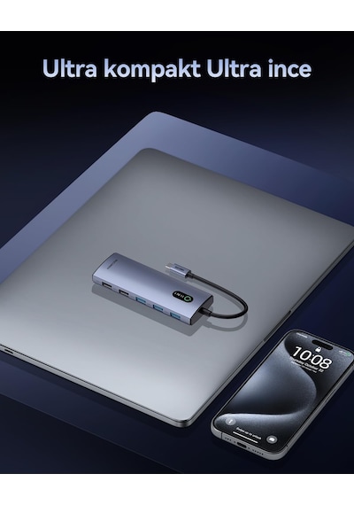 11 Portlu 4k 30hz Hdmı Gigabit Ethernet Sd Tf Kart Okuyuculu 3.5mm Jack Usb Hub Çoklayıcı