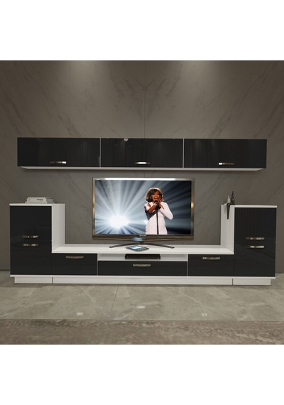 Decoraktiv Trendstyle 9 Slm Tv Ünitesi Tv Sehpası Beyaz - Siyah