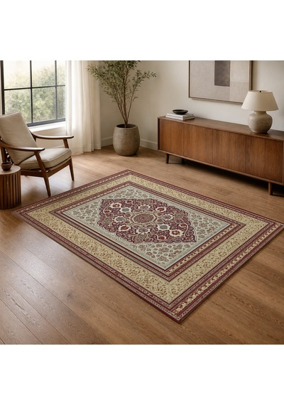 Kartela Halı Vina Halı Jüt Taban Dokuma Halı Bordo - 60 X 90 Cm