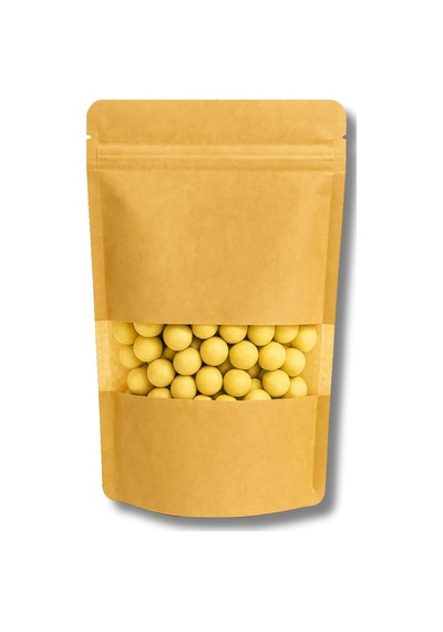 Kraft Pencereli Doypack Kilitli Stand Up Pouch, Gıda Uyumlu, Yeniden Kapanabilir Zipli 100, 13x22,5 Çok Renkli