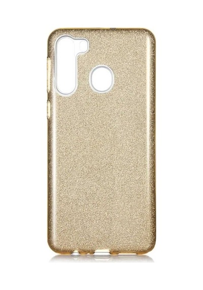 Samsung Uyumlu Galaxy A21 Kılıf Zore Shining Silikon Gold