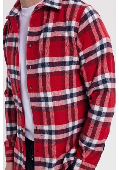 Tudors Erkek Slim Fit Dar Kesim Kareli Kışlık Oduncu Gömlek-42098 Çok Renkli Tudors Erkek Slim Fit Dar Kesim Kareli Kışlık Oduncu Gömlek-42098 Çok Renkli