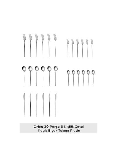 Karaca  Orion Platin 6 Kişilik 30 Parça Çatal Kaşık Bıçak Takımı