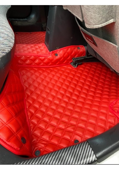 Araca Özel 7D Havuzl Deri Paspas Vokswagen Passat B8.5 2019-2021 2021-Siyaha Siyah Dikişli