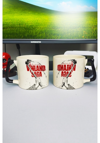 Vinland Saga Anime Baskılı Seramik Lüks Kupa 1 Adet Özel Siyah Kulp Dalga Kulp V4d Çok Renkli
