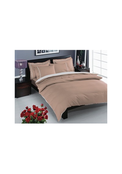 Taç Prestige Saten Delux Düz %100 Pamuk Saten Nevresim Takımı, Cappucino, Çift Kişilik Diğer