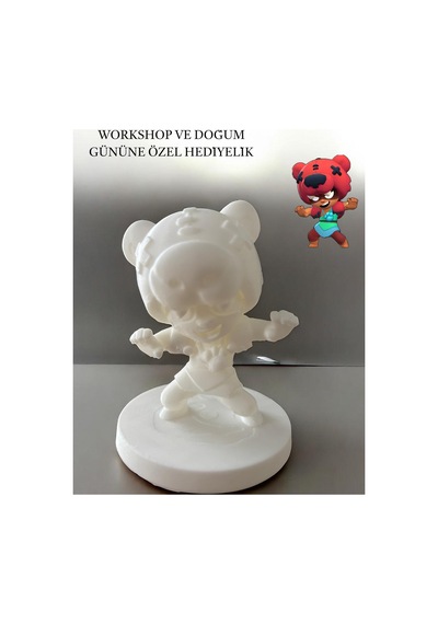 3d Brawl Stars Nita Figür Boyama Seti - Kendin Boya Hobi Ve Etkinlik Seti - Akrilik Boya + 2 Fırça