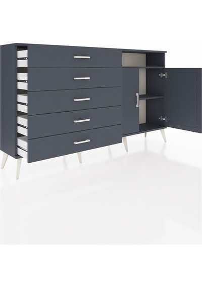 Arges Konsol 2 Raflı 5 Çekmeceli 2 Kapaklı 176x30x99 Antrasit-ant Antrasit-antrasit Arges Konsol 2 Raflı 5 Çekmeceli 2 Kapaklı 176x30x99 Antrasit-ant Antrasit-antrasit