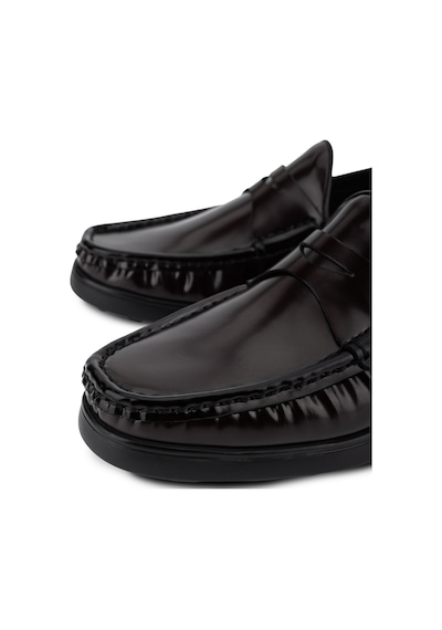 Tamer Tanca Erkek Hakiki Deri Bordo Loafer Ayakkabı 886 2865 Erk Ayk Sk26-27 Bordo Acma