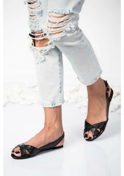 Fox Shoes Siyah Kadın Sandalet 9726106609