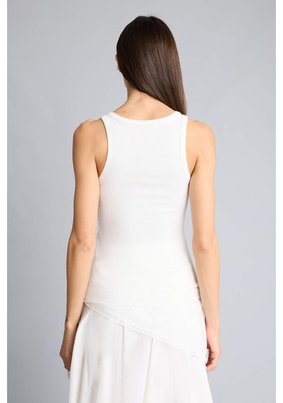 Defacto Slim Fit Basic Fitilli Kaşkorse Atlet E5539ax26smer105 Ekru-er105