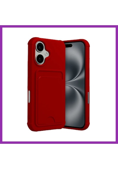 Bezos İphone 17 Uyumlu Kelvin Kartvizitli Silikon - Kırmızı Bty