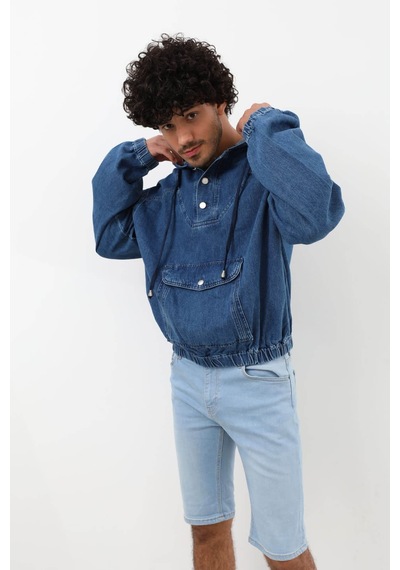 Keepout Erkek Jean Sweatshirt Koyu Mavi 001