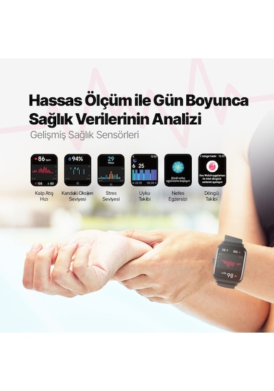 Ttec 2SW01 Tempus 46 MM TFT Ekranlı Dikdörtgen Kasa Akıllı Saat