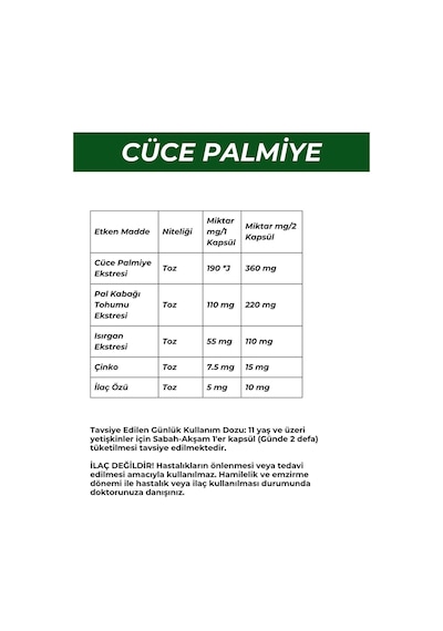 Cüce Palmiye Takviyesi Erkek Sağlığı Ve Desteği İçin 60 Kapsül