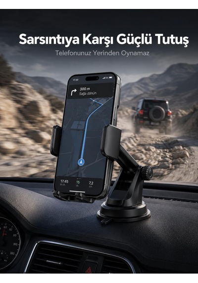 Araç Telefon Tutucu, Dashboard Ve Cam Uyumlu, Vakumlu 2 Mixed
