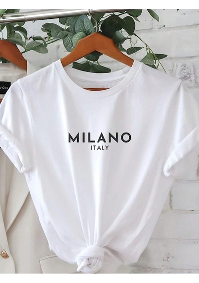 Flood Of Style Kadın Beyaz Milano Baskılı Oversize