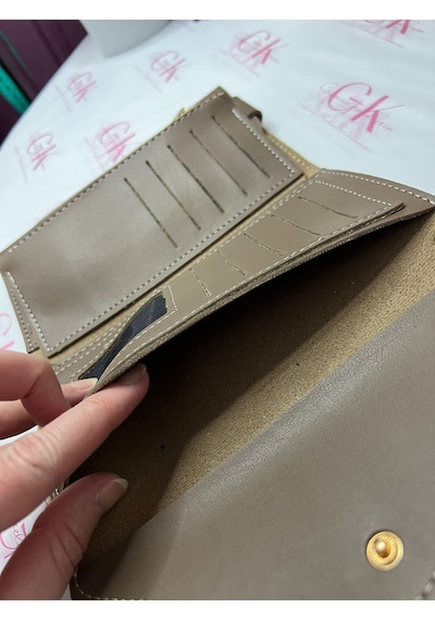 Gk Gamzelirenklerim Luxury Fashıon&accessorıes El Askılı Telefon Ve Para Bölmeli Lux Yumuşak Deri Cüzdan Vızon
