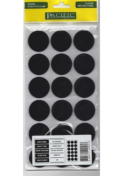 Mey İthalat Pacific 6135 Bl Yapışkanlı Keçe 35 Mm Siyah