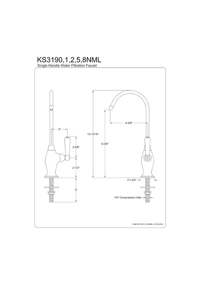 Ks3195nml Magellan Design 1/4 Turn Water Filter Faucet, Oil Rubbed Bronze