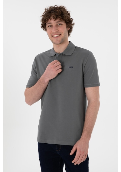 U.S. Polo Assn. Erkek Regular Fit Polo Yaka Gri Basic Tişört 50306007-VR024