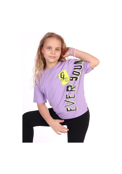 Toontoy Kids Toontoy Kız Çocuk Ever Young Baskılı Tişört Lila