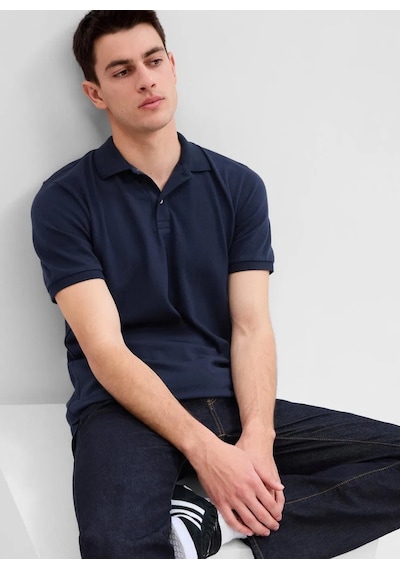Gap Pike Polo Yaka T-shirt 550531002 Kısa Kol Tişört Erkek T-shirt Lacivert