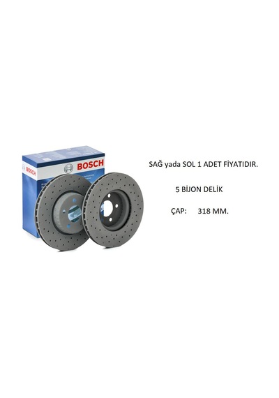 Ön Fren Disk Mercedes C Seri A205 C205 S205 W205 2013-2023 4212112 0986479h37 Bosch 1 Adet