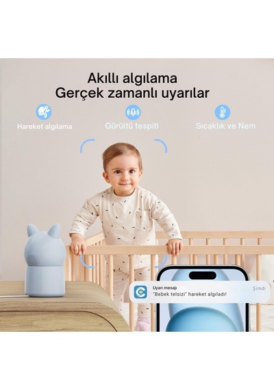 Czeview Bm6 2k Bebek Monitörü, 5.5" Hd Ekran, Wifi & Uygulama, Gece Görüşü, Hareket & Ses Algılama Kamera Sistemi