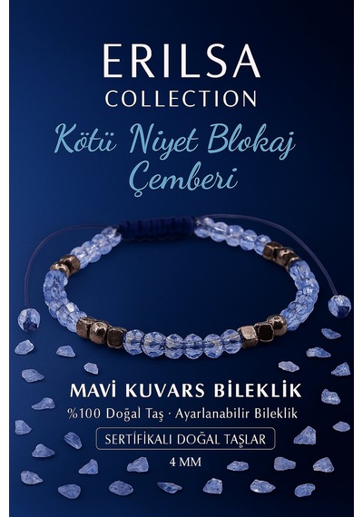 Sertifikalı Kötü Niyet Blokaj Bilekliği Mavi Kuvars Terahertz D Çok Renkli